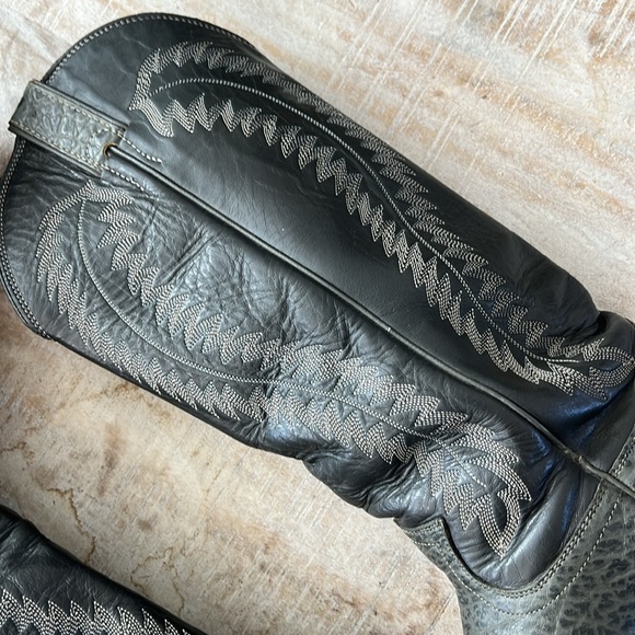 Justin Men’s Western Cowboy Boots {Grey Bullhide} 9.5D - Picture 9 of 12